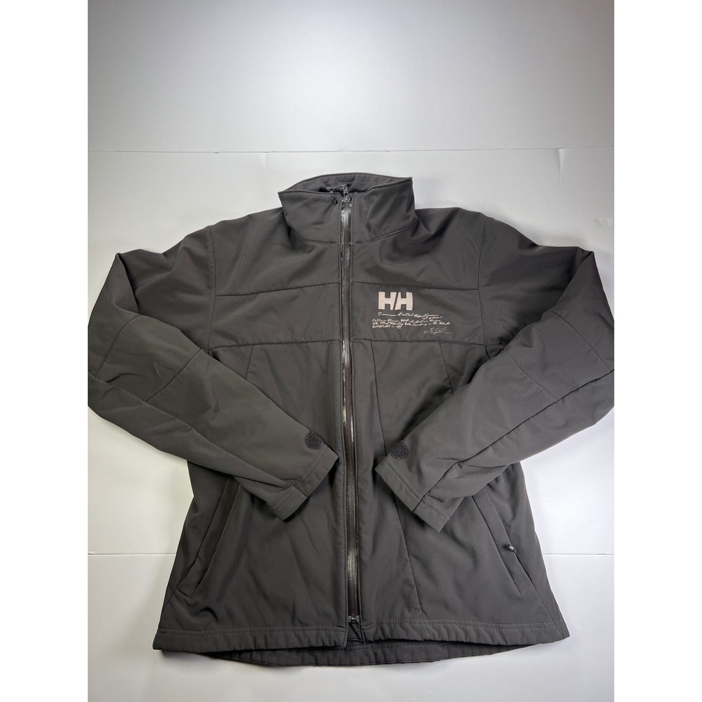Helly Hansen Softshell Jacket Mens XL Gray Helly Tech Fleece Lined Full Zip HH